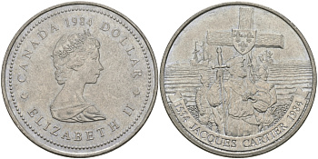 Канада 1 доллар 1984 Жак Картье KM 141 никель UNC 97-226
