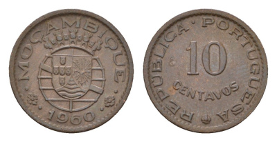 Мозамбик 10 сентаво 1960 KM 83 бронза 4679-631