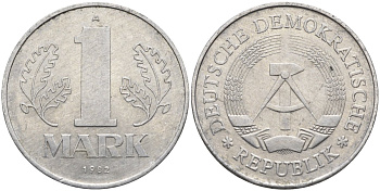 ГДР 1 марка 1982 A KM 35.2 алюминий 4139-112