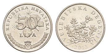 Хорватия 50 лип 2013 KM 8 сталь плакированная никелем UNC 220-354