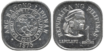 Филиппины 1 сентимо 1975 вождь острова Мактан Лапу-Лапу KM 205 алюминий UNC 192-333