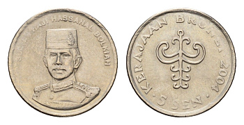 Бруней 5 сенов 2004 Хассанал Болкиах KM 35 медно-никель UNC 4679-723