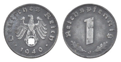 Германия 1 рейхспфенниг 1940 J KM 97, J. 369 цинк 4164-567