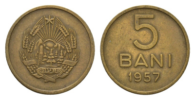 Румыния 5 бань (бани) 1957 KM 83.2 медь цинк никель 4602-1123
