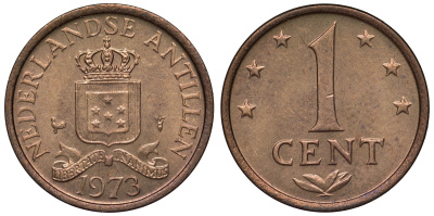 Нидерландские Антилы 1 цент 1973 Юлиана (1948-1980) KM 8 бронза UNC 4118-916