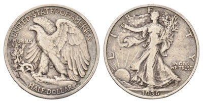 США 1/2 доллара (50 центов) 1936 S KM 142 серебро 4127-2122