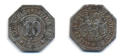 ЦВИККАУ 10 ПФЕННИГОВ 1918 НОТГЕЛЬД 29-243