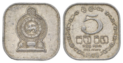 Шри-Ланка 5 центов 1978 KM 139a алюминий 4627-1049
