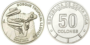 Коста-Рика 50 колон 2023 серия сохраним наш мир, лягушка KM NEW медно-никель  UNC  M68-06
