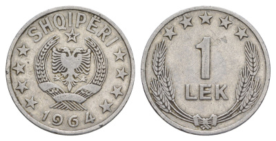 Албания 1 лек 1964 KM 43 алюминий 4646-1036