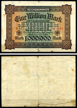 Германия 1000000 марок 1923 Pick 86 a бумага 7457-3-2-2