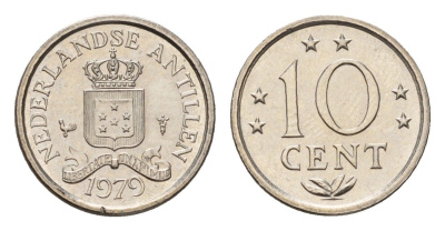 Нидерландские Антильские острова (Нидерландские Антилы) 10 центов 1979 Юлиана (1948-1980) KM 10 никель UNC 4588-737