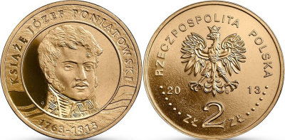 Польша 2 злотых 2013 MW, 200 лет со дня смерти князя Юзефа Понятовского KM 873 нордик  UNC  M60-08