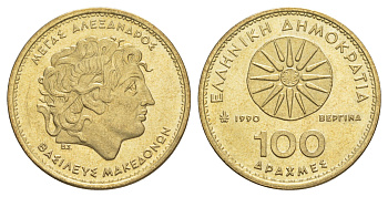 Греция 100 драхм 1990 KM 159 алюминиевая бронза UNC 4185-916