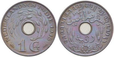 НИДЕРЛАНДСКАЯ ИНДИЯ 1 ЦЕНТ 1938 KM 317 бронза 210-1014