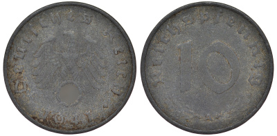 Германия 10 рейхспфеннигов 1941 a KM 101, J 371 цинк 25-1726