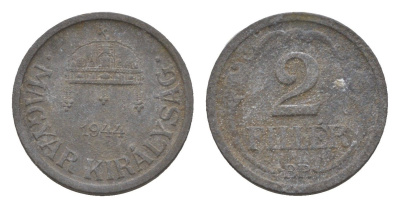 Венгрия 2 филлера 1944 BP KM 519 цинк 4658-357