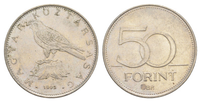Венгрия 50 форинтов 1995 KM 697 латунь плакированная медно-никелем 4650-336