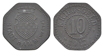 Хамм 10 пфеннигов 1917 Funck 191.4, Men05 10724.10, Men18 13448.10 цинк 4636-735