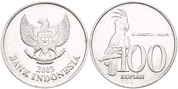 Индонезия 100 рупий 2003 черный пальмовый какаду KM 61 алюминий 4548-953