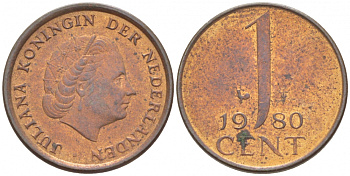 Нидерланды 1 цент 1980 Юлиана (1949-1980) KM 180 бронза 3457-1065