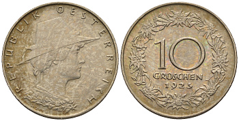 Австрия 10 грошей 1925 KM 2838 медно-никель 60-412