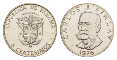 Панама 5 сентесимо 1976 KM 35 медь плакированная медно-никелем BU 4643-1252
