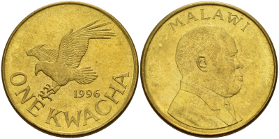 Малави 1 квача 1996 KM 28 сталь плакированная латунью 4140-623