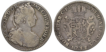 Австрийские Нидерланды 1/2 дукатона 1753 KM 6 серебро 503-222