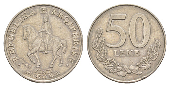 Албания 50 леков 2000 KM 79 медно-никель 4529-347