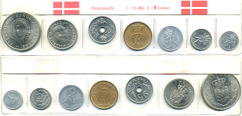 Дания набор из 7 монет 1971 Фредерик IX (1947-1972)    UNC  1-5-2-19