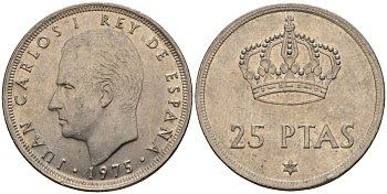 Испания 25 песет 1975 (80) Хуан Карлос I (1975-2014) KM 808 медно-никель 117-843