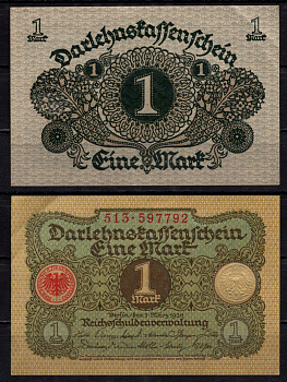 Германия 1 марка 1920 Pick 58 бумага 7198-27-3-2