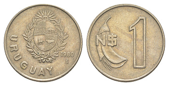 Уругвай 1 песо 1980 KM 74 медно-никель 4637-1242