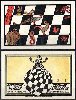 Штрёбек (Пруссия, Саксония) (1/2 марки 1921 Mehl Grabowski 1285.4a-6/6 бумага UNC (пресс) 7556-62-1-1