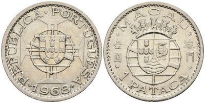 Макао 1 патака 1968 KM 6 никель 4148-326