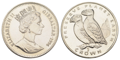 Гибралтар 1 крона 1996 Заповедник планета Земля - Тупик KM 387 медно-никель BU 1524-1925