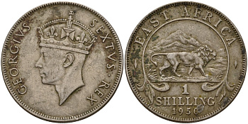 Британская Восточная Африка 1 шиллинг 1950 Георг VI (1937-1952) KM 31 медно-никель 4157-1042