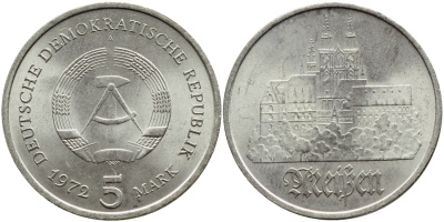 ГДР 5 марок 1972 А, Мейсенский собор KM 37, J. 1543 медно-никель aUNC 4607-531