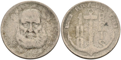 Бразилия 100 рейс 1937 Маркиз Тамандаре KM 536 медно-никель 4115-558