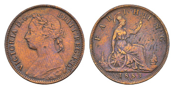 Великобритания 1 фартинг 1883 Виктория (1837-1901) KM 753, Spink 3958 бронза 4658-927