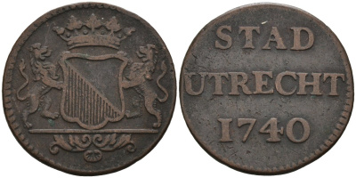 Утрехт (Utrecht), Нидерланды 1 дуит 1740 KM 91 медь 4577-231