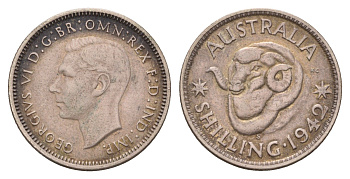 Австралия 1 шиллинг 1942 S, Георг VI (1936-1952) KM 39 серебро 4671-445