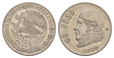 Мексика 1 песо 1979 Хосе Мария Морелос KM 460 медно-никель 4656-1223