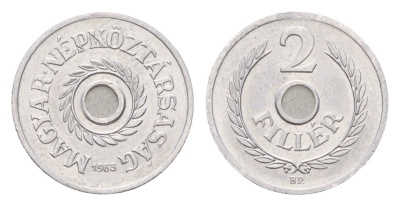 Венгрия 2 филлера 1963 KM 546 алюминий 4658-963