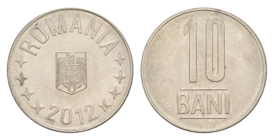 Румыния 10 бань (бани) 2012 KM 191 сталь плакированная никелем UNC 4632-1018
