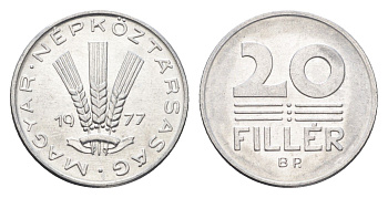 Венгрия 20 филлеров 1977 BP KM 573 алюминий UNC 4664-1139