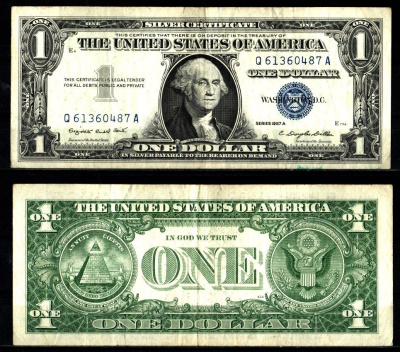 США 1 доллар 1957 Pick 419 a бумага 2119-38-2-1