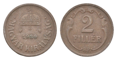 Венгрия 2 филлера 1939 BP KM 506 бронза 4665-458