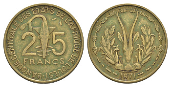 Западная Африка (BCEAO) 25 франков 1971 Центральный банк государств Западной Африки KM 5 медь алюминий никель 4642-253